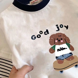 Áo hoạt hình dài tay cotton nguyên chất dành cho trẻ nhỏ và vừa, bé trai và bé gái