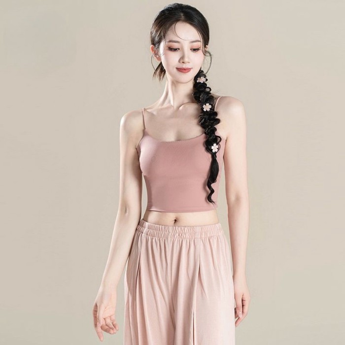 Áo yếm hở lưng dành cho vũ công khiêu vũ bên trong quần áo tập múa ba lê cổ điển có miếng đệm ngực