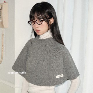 Áo Choàng Nhỏ Dệt Kim Màu Trơn, Phù Hợp Mùa Thu Đông