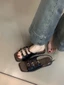 Giày Sandal Da Mềm Cho Nữ Mùa Hè Phong Cách Mới Retro Pháp Cổ Tích Phong Cách Đi Biển Đế Bằng