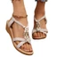 Nêm La Mã Giày Sandal Nữ Mùa Hè Mới Phong Cách Hàn Quốc Kích Thước Lớn Bohemian Thun Miệng Cá
