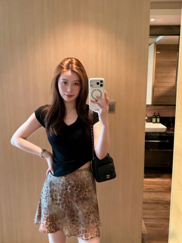 Lan ~ Hot Girl Retro Xanh Da Báo In Váy Nữ Mùa Hè Phong Cách Mới Cao Cấp Đuôi Cá Váy Sang Trọng Hông Váy Chữ a