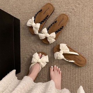 Dép xỏ ngón ngọc trai thời trang mới mùa hè dành cho nữ, dép xỏ ngón chống trượt đa năng để mặ