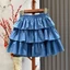 Thời trang Hàn Quốc bánh váy váy denim mỏng nữ băng lụa cao cấp váy ôm váy tutu