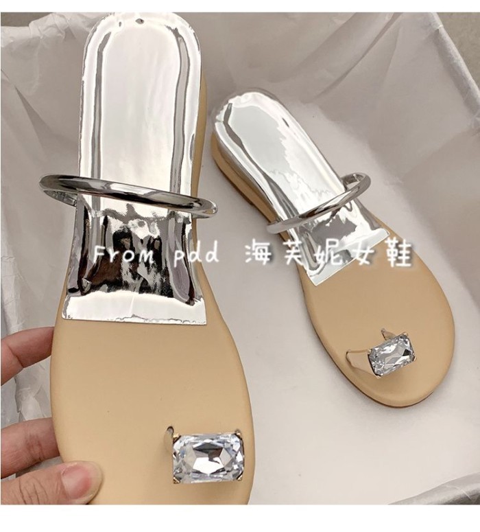 Người nổi tiếng trên mạng dép kim cương giả cho nữ mùa hè phong cách mới siêu hot cổ tích pho