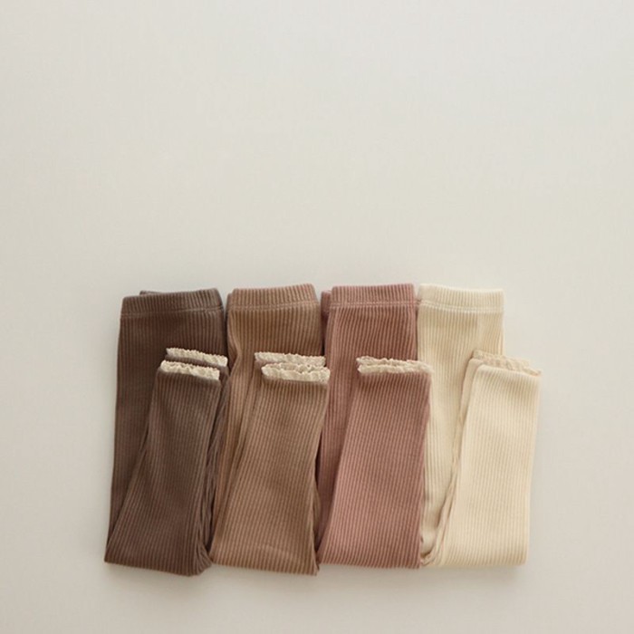Quần bé gái mới mùa thu đông, quần legging co giãn bên ngoài cho bé gái, nhung viền ren, quần