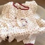 bộ đồ ngủ mèo kitty chấm bi xuân thu cho bé lớn, quần dài tay, quần áo mặc ở nhà bằng vải cotton