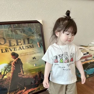 Quần áo mùa hè mới cho bé gái và bé gái cotton nguyên chất phong cách Hàn Quốc dễ thương mùa h