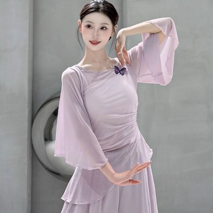 Múa Cổ Điển Hình Dáng Thanh Lịch Nhịp Điệu Cơ Thể Bay Tay Bướm Tập Nhảy Quần Áo Khiêu Vũ Trung Q
