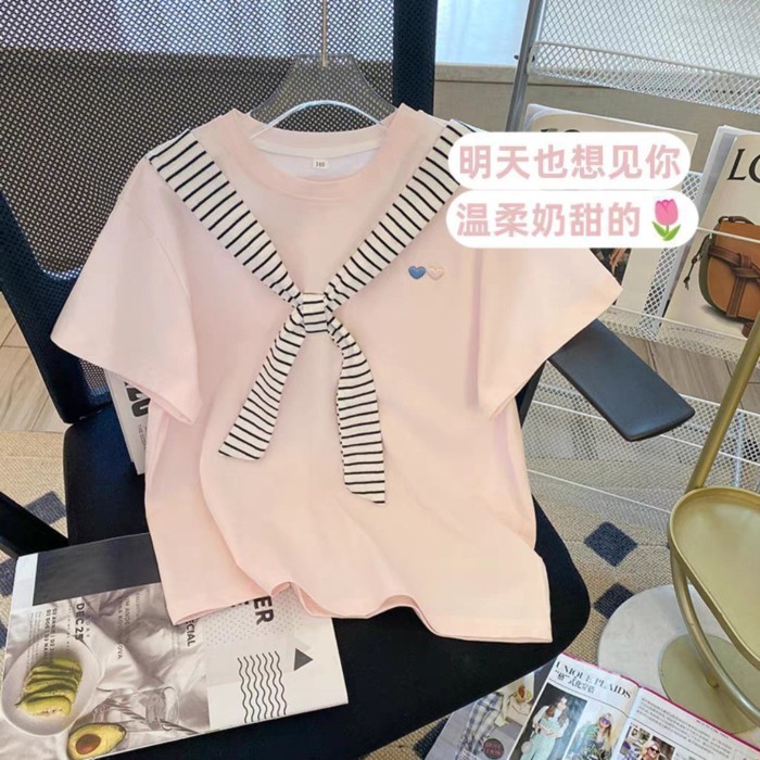 Áo thun ngắn tay bé gái mùa hè mới dành cho trẻ em vừa và lớn phiên bản Hàn Quốc cotton nguyên c