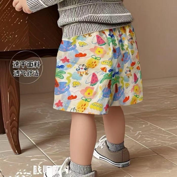 Quần short trẻ em mới, mỏng, dễ thương, thoải mái và mềm mại, quần short mẫu giáo nhiều màu, n