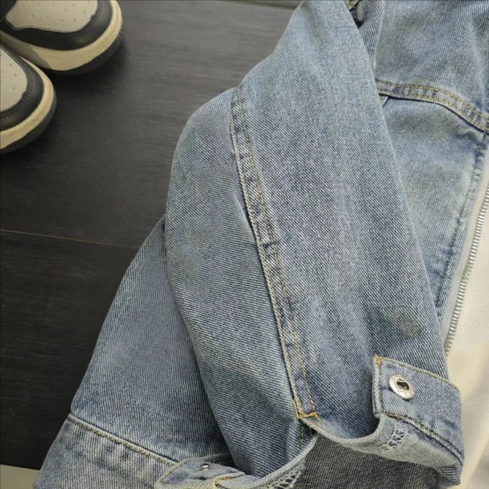 Áo khoác denim cổ đứng phong cách Trung Quốc mới đẹp trai, áo khoác trẻ em xuân thu