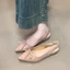 Giày sandal mũi nhọn phong cách Pháp xinh xắn dành cho nữ, giày đế rỗng thắt nơ phía sau cùng