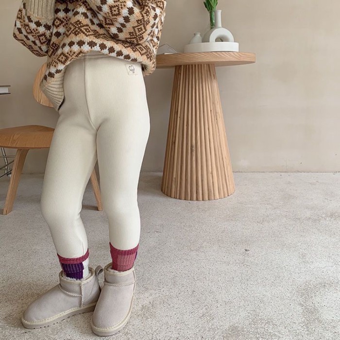 Quần legging lông cừu cho bé gái, quần dài một mảnh lông cừu dày cho bé mùa xuân thu, quần áo