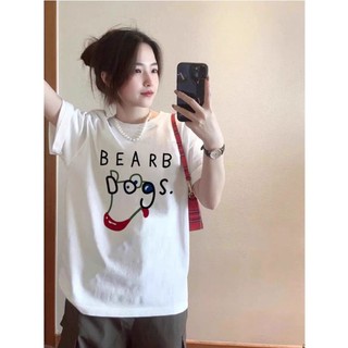 Áo thun ngắn tay vai phải cotton trắng nguyên chất dành cho nữ mùa hè mới thiết kế dáng rộng nic