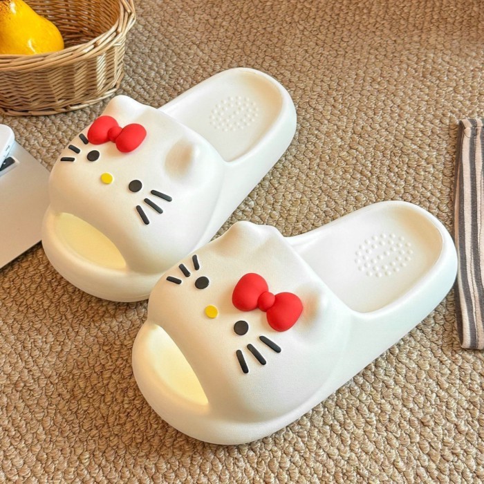 Dép mèo Kitty dành cho nữ sinh viên ở nhà dép đế mềm dành cho nữ mùa hè Dép mèo mặc bên ngoài