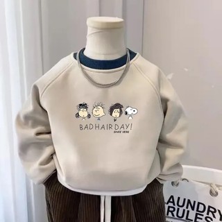 áo nỉ bé trai cổ tròn đáy thu đông dành cho bé trung niên và bé trai phong cách mới