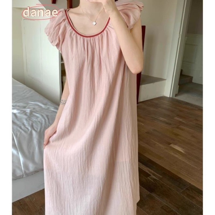 Màu sắc tương phản nữ tính ngọt ngào hở lưng dễ thương váy ngủ mùa hè đồ ngủ cho nữ rỗng đầm lưng đ