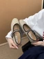 Giày mũ len chấm bi đế mềm siêu mềm dành cho nữ, giày ba lê Mary Jane đế phẳng khóa một dây d