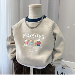 áo nỉ bé trai cổ tròn đáy thu đông dành cho bé trung niên và bé trai phong cách mới