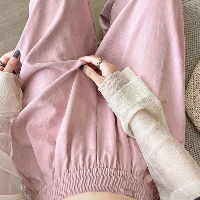 Màu Trắng Sữa Quần Yamamoto Nữ Quần Ống Rộng Rộng Mùa Xuân Hè Slim Drap Mỏng Cao Cấp Thẳng Qu