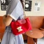 Túi nylon kẻ sọc đỏ dung tích lớn di động phong cách Hàn Quốc lười biếng đi lại và đi chơi Túi