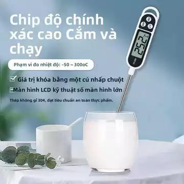 Nhiệt kế kỹ thuật số cấp thực phẩm dùng để đo nhiệt độ nước, nhiệt độ dầu và nhiệt độ trong bể cá, nhiệt kế điện tử độ c