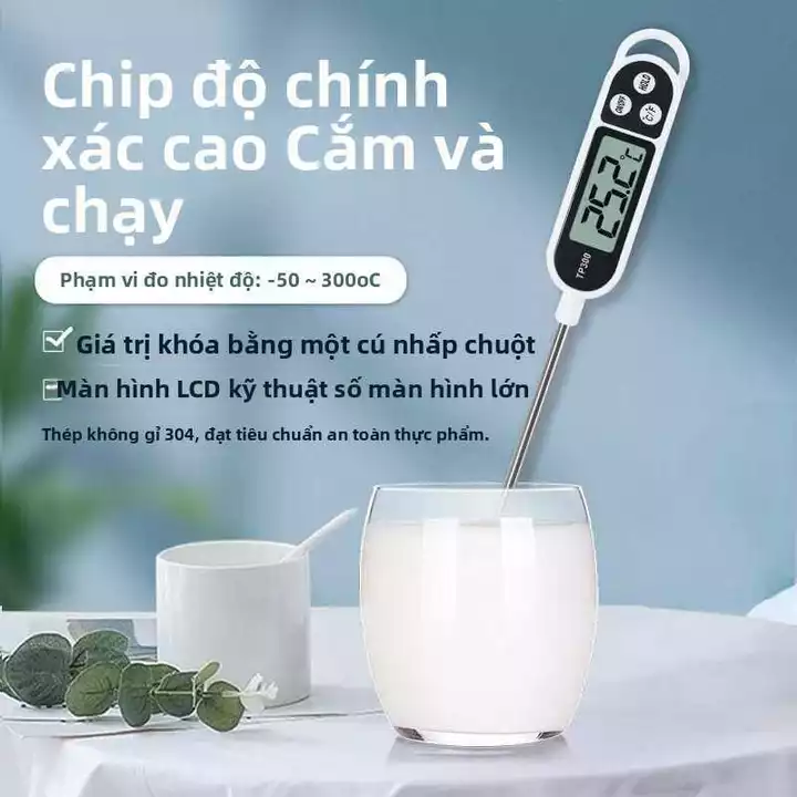 Nhiệt kế kỹ thuật số cấp thực phẩm dùng để đo nhiệt độ nước, nhiệt độ dầu và nhiệt độ trong bể cá, nhiệt kế điện tử độ c