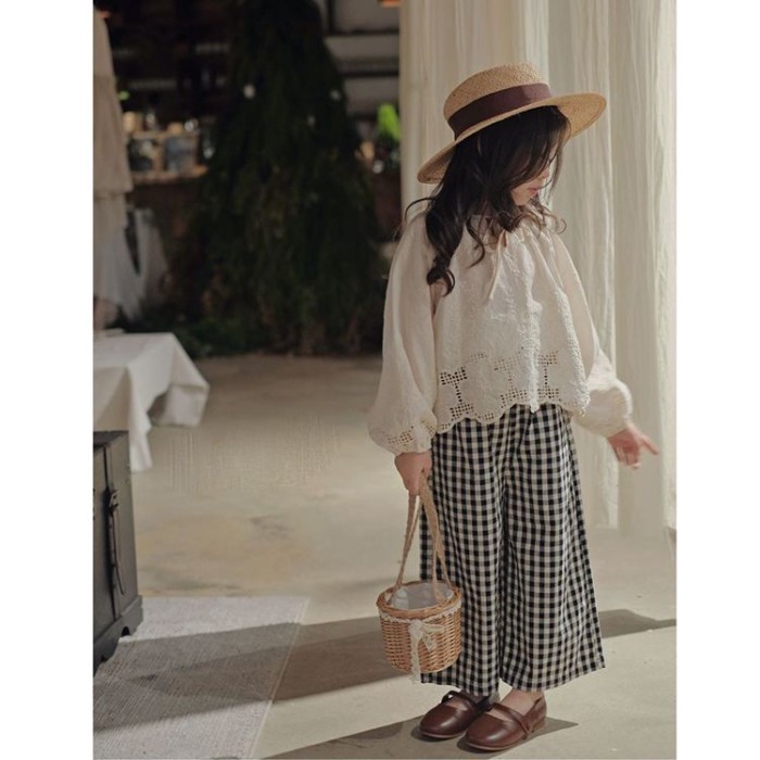 Quần Kẻ Sọc Quần Áo Mùa Thu Mới Lỏng Lẻo Và Đa Năng Quần Ống Rộng Thường Ngày Phong Cách Rừng Ph
