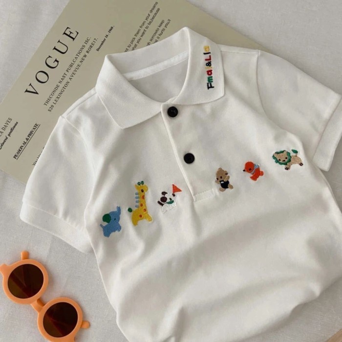 Áo sơ mi POLO ngắn tay cho trẻ em mùa hè Áo trẻ em đơn giản và đẹp trai Áo phông trẻ em có ve áo