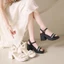 Bện Gót Dày La Mã Giày Sandal Nữ Mùa Hè Mới Thời Trang Giày Nữ Chống Thấm Nước Nền Tảng Nêm G