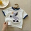 Áo phông trẻ em cotton nguyên chất in hình ngựa vằn dễ thương mùa hè cho bé trai và bé gái, á