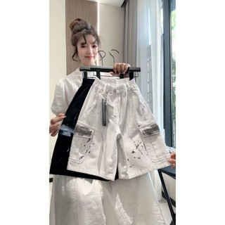 Quần short bảo hộ lao động cotton nguyên chất dáng rộng mùa hè đa năng dành cho bé trai và bé gái l