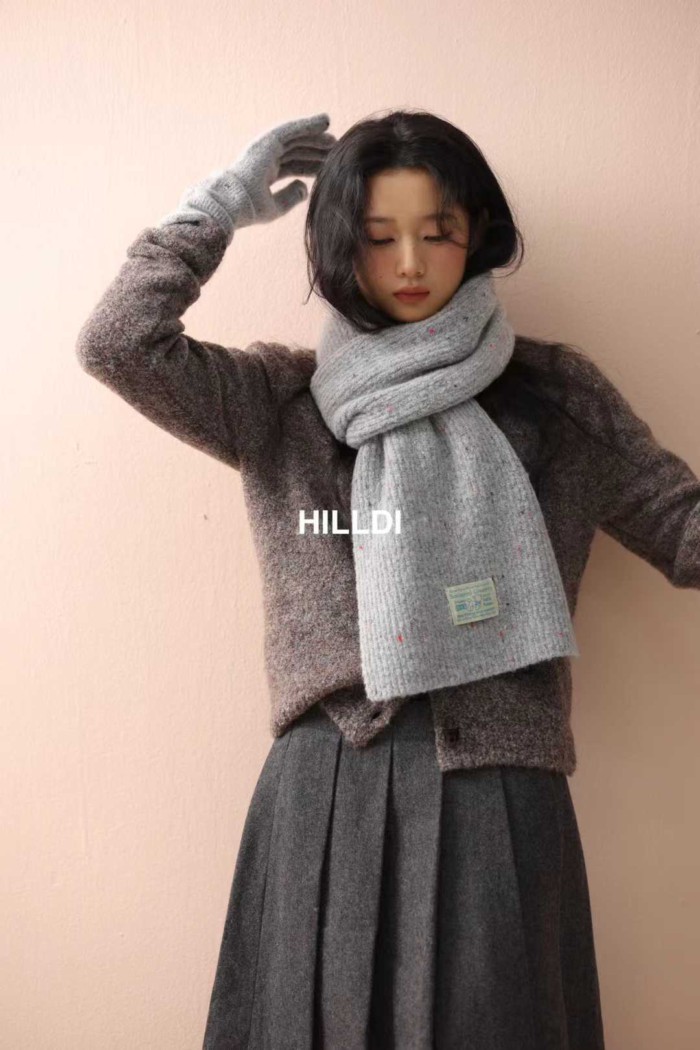 Khăn dệt kim retro phong cách Nhật Bản - Hàn Quốc, nhiều màu sắc, phù hợp thu đông, bảo vệ cổ và mặt nhỏ