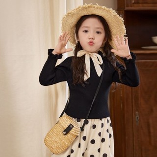 Áo Len Nữ Thu Đông Mới Áo Len Ấm Áp Trẻ Em Bé Đáy Áo Sơ Mi Phong Cách Phương Tây Mùa Đông Cao Cấ
