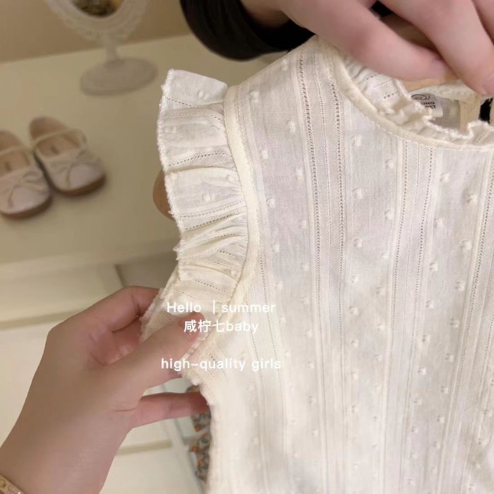 Bộ đồ quần culottes bé gái phong cách mùa hè phong cách mới bé gái mùa hè cotton cotton thời