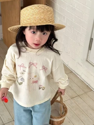 Bé Gái In Hình Hoạt Hình Đa Năng 100% Cotton Dài Tay Áo Thun Thời Trang Casual Trẻ Em Mùa Xuân M
