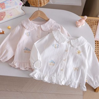 Bé Gái Hoạt Hình Hàn Quốc Áo Sơ Mi Mùa Thu Mới In Hình Dễ Thương Áo Sơ Mi Babydoll Bé Gái Thời T