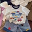 cotton nguyên chất mùa hè mới áo thun ngắn tay dáng rộng phong cách hoạt hình Nhật Bản bé tra