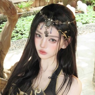 Vòng cổ cổ điển đính cườm Bohemian cổ điển hai mục đích kỳ lạ Hanfu ngọc trai tua rua mặt dây