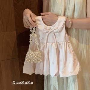 Váy bé gái Mùa hè phong cách mới trẻ em váy vest phong cách hàn quốc váy sinh nhật đầu tiên c