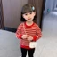 Quần Áo Trẻ Em Áo Len Bé Gái Phong Cách Phương Tây Xuân Thu Áo Len Sọc Mỏng Mới Nhất Cho Bé Áo L