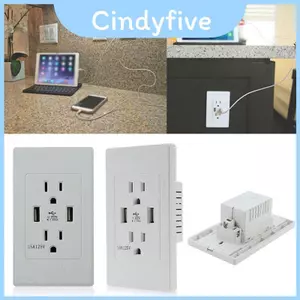 Bộ sạc ổ cắm tường Sleek 2 gói 2 ổ cắm 2 cổng Usb