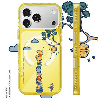 Dễ Thương Winnie The Pooh Chọn Màu Mật Ong Acrylic Không Dây Sạc Từ Tính Tương Thích Cho IPhone 16 PLUS 11 12 13 14 15 16 17 Pro Max Ốp Lưng 17Air Bìa Cứng Chống Sốc