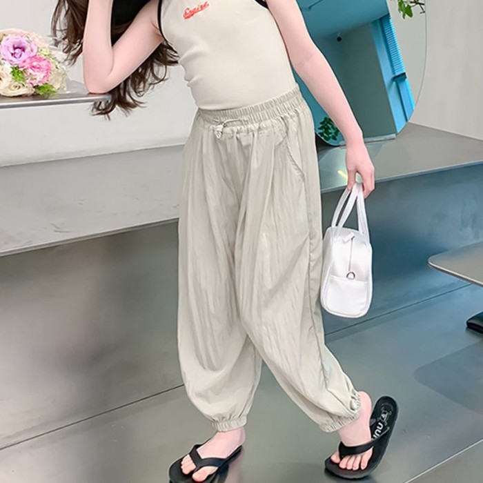 Quần chống muỗi cho trẻ em mùa xuân hè và mùa thu quần tây lụa băng mỏng cho bé trai và bé gá