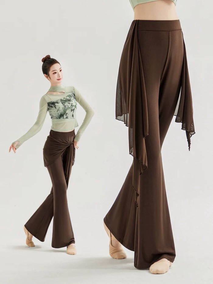 Đồng phục tập múa cổ điển, quần loe siêu nhỏ, quần múa che mông nữ, quần váy giả hai dây, quần dáng