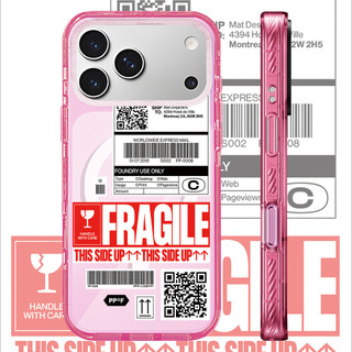 FRAGILE Nhãn Tiếng Anh Acrylic Không Dây Từ Tính Ốp Lưng Sạc Tương Thích Cho IPhone 16 PLUS 11 12 13 14 15 16 17 Pro Max Ốp Lưng 17Air Vỏ Cứng Chống Sốc Ốp Lưng Hộp