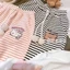 Bé Gái Hoạt Hình Dễ Thương Miếng Dán Thêu Sọc Dài Thấm Hút Mồ Hôi Cho Mùa Thu Mới Trẻ Em Phong C