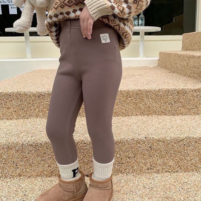 Quần legging lông cừu cho bé gái, quần dài một mảnh lông cừu dày cho bé mùa xuân thu, quần áo