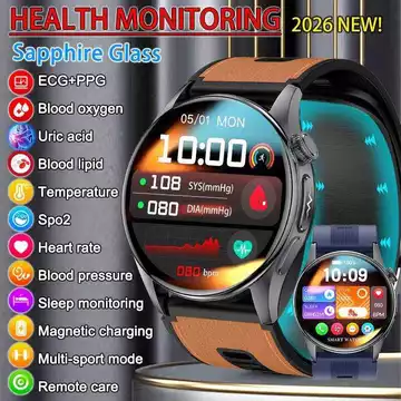 Đồng hồ thông minh áp Murata Air Pump mới, ECG+PPG EDA 4PD, oxy máu động đa kênh chính xác, có túi khí đo huyết áp